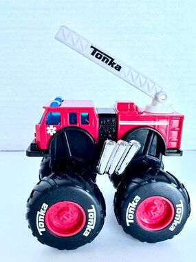 Tonka Monster Metal Movers FIRE TRUCK Red White Camion de pompiers